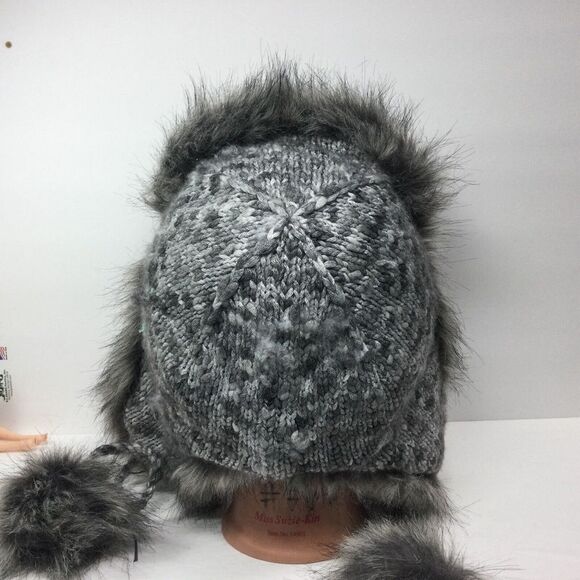a new day Knit Sherpa Fur trappers hat Womens aviator‎ winter cap Sz Med - Picture 5 of 7